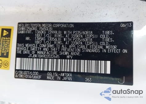 2013 Lexus Rx 350 from USA, damaged, VIN JTJBK1BA9D2032645